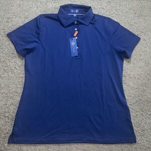 NWT Stitch Golf Polo Shirt Women's Medium Blue Solid Performance Stretch